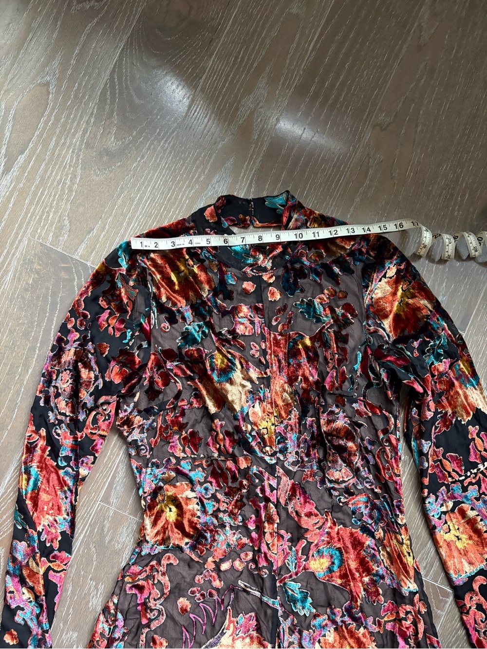 NEW! Free People Bali Painterly Paisley Velvet Maxi Dress size M - Picture 8 of 8